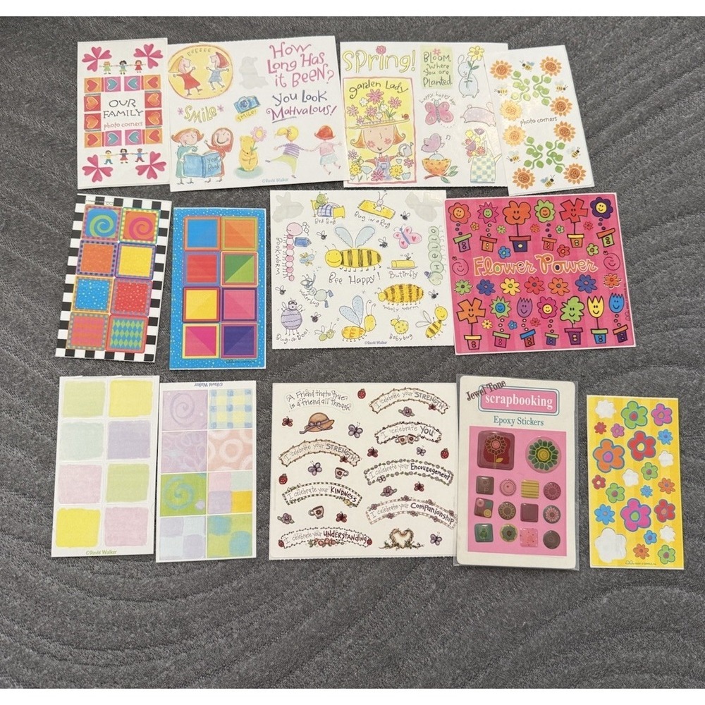 Vtg Stickers Lot Flowers Colorful Floral Spring Friendship Sheets Mixed Brands
